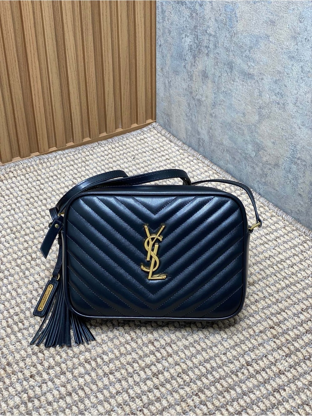Saint Laurent Black Quilted Leather Crossbody Bags